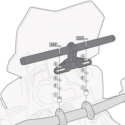 Honda NC 700 S (12 > 13) / NC 750 S / NC 750 S DCT [GIVI] - Montagekit für Smart Bar oder Smart Mount