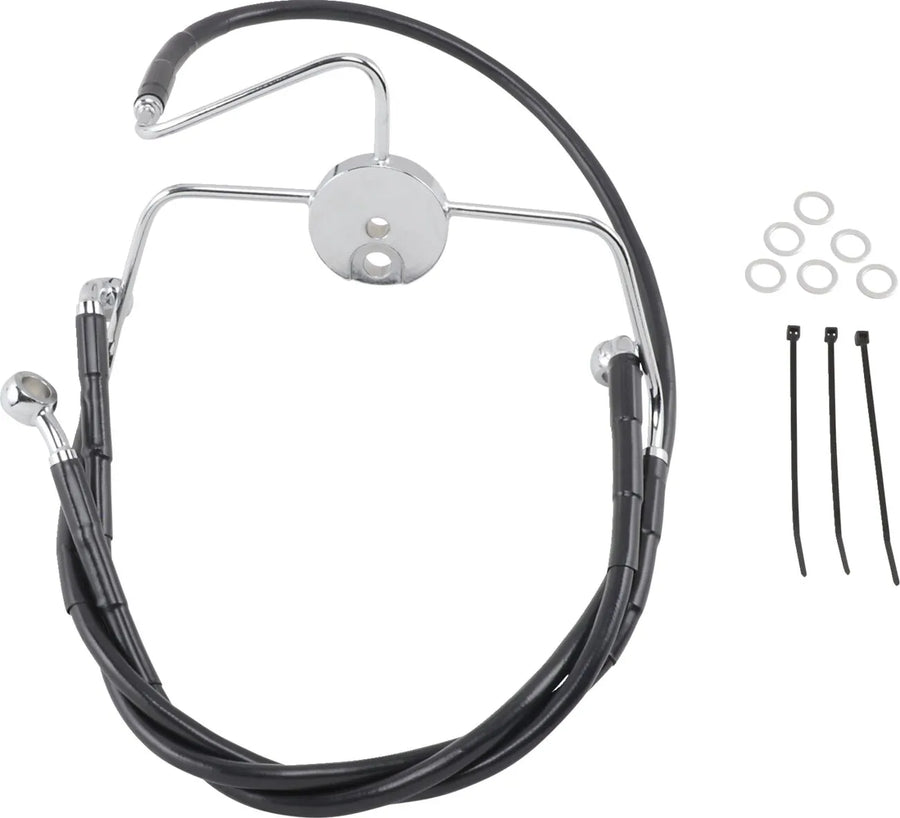 harley davidson flhr [DRAG SPECIALTIES] - Extended Black Vinyl Brake Line Kit