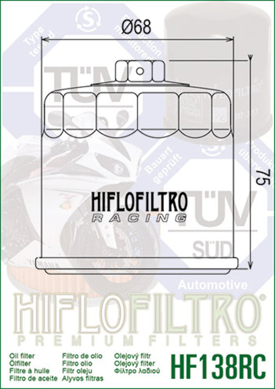 Suzuki GSX -8S GSX800S [HiFlofiltro] - Racing oil filter