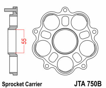 Ducati Hypermotard 939 [JT SPROKETS] - Rear sprocket carrier - 5 silent blocks Ducati