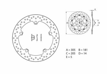 Bmw R 1200 Gs Lc [BREMBO] - Series Oro round rigid brake disc