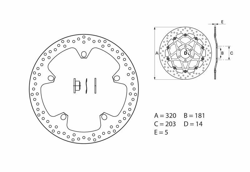 Indian Ftr 1200 [BREMBO] - Series Oro round rigid brake disc
