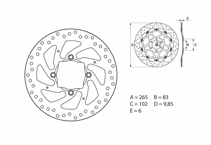 Ducati Diavel 1200 [BREMBO] - Series Oro round rigid brake disc