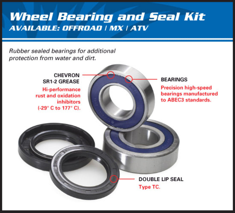 Ktm 620 Adventure [ALL BALLS] - Rear wheel bearing kit for 640LC4 '98-07, 400LC4 '98-01