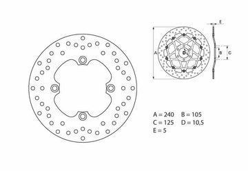 Honda Xrv 650 African Twin [BREMBO] - Series Oro round rigid brake disc