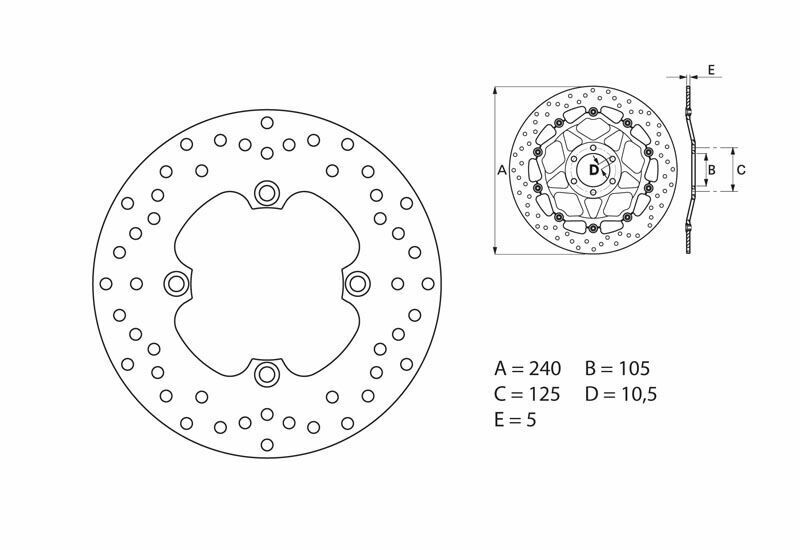 Honda Cb 500 [BREMBO] - Series Oro round rigid brake disc