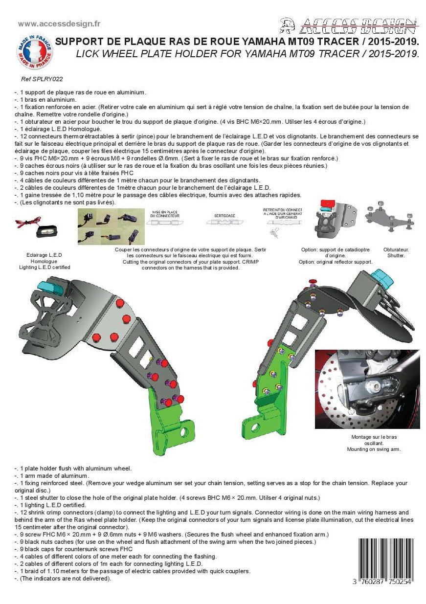 Yamaha Tracer 900 ABS (RN 43) [2017] - NUMBER HOLDER ACCESS DESIGN YAMAHA MT-09