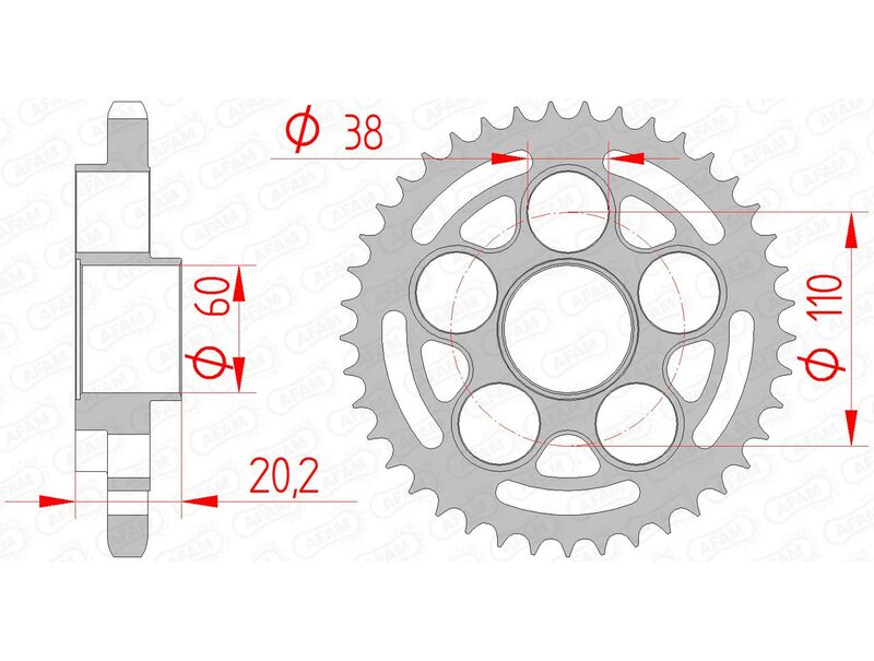 Ducati Hypermotard 1100 [AFAM] - Sprocket steel standard - 525