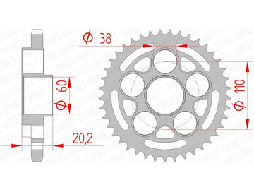 Ducati Hypermotard 1100 [AFAM] - Sprocket steel standard - 525