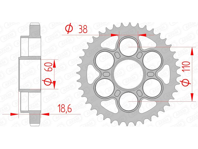 Ducati Multistrada 1200 [AFAM] - Sprocket steel standard - 530