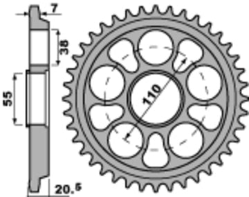 Ducati Hypermotard 1100 [PBR] - Sprocket aluminum reinforced - 525 - 0