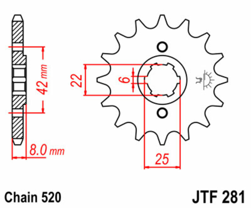 Honda XL 600 RM [JT Sprockets] - Standard steel pinion at the front