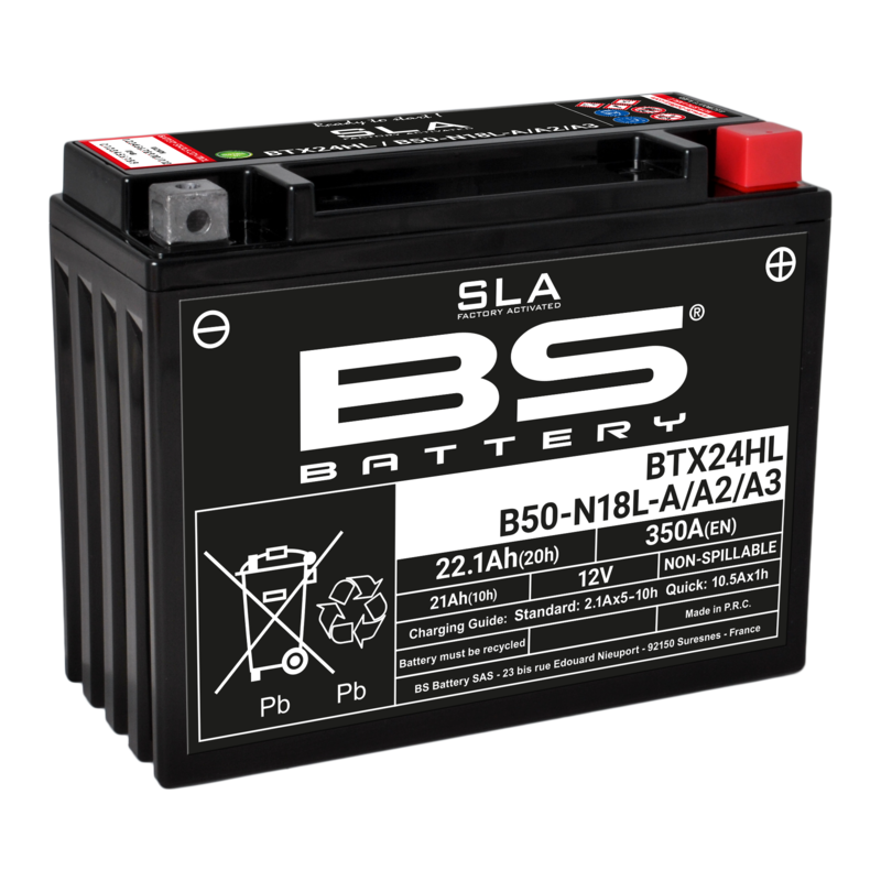 Honda Goldwing Gl 1200 [BS BATTERY] - SLA Maintenance Free Battery Factory Activated - BTX24HL/B50-N18L-A/A2/A3