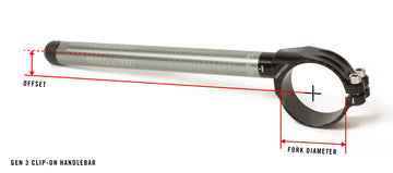 Yamaha Yzf R6 [RENTHAL] - Gen3 clip-on clip-on handlebar Ø50mm height +0mm offset +20mm/7° black