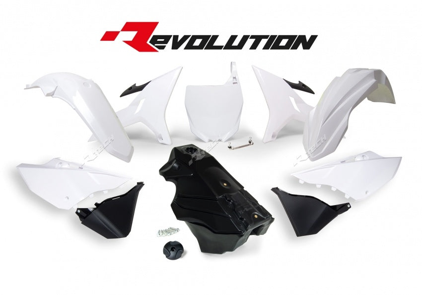 Yamaha YZ 250 (CG 20) [2005] - Revolution Plastik-Kit mit Tank Schwarz/Weiß Yamaha YZ125/250