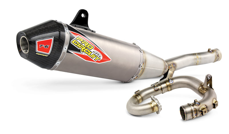 Kawasaki Kx 250 [PRO CIRCUIT] - T-6 Complete Exhaust Stainless Steel/Titanium Silencer/Carbon End Cap Kawasaki KX250