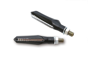 Kawasaki Z 400 [SHIN YO] - Run LED sequence indicator housing black / lens smoke gray (pair), front & rear