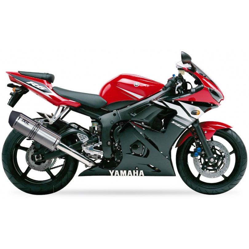 Yamaha YZF-R 6 (RJ 05) [2003] - Hexoval muffler stainless steel / end cap stainless steel black - OY9053VSE