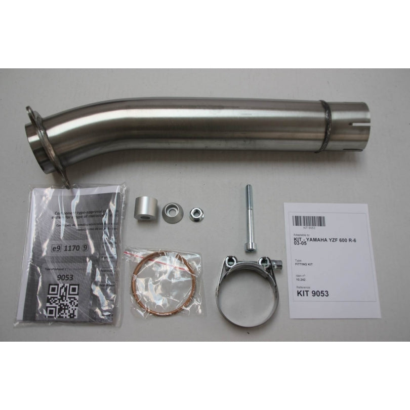 Yamaha YZF-R 6 (RJ 05) [2003] - Hexoval muffler stainless steel / end cap stainless steel black - OY9053VSE