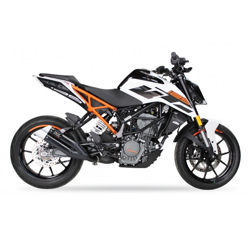 Ktm Duke 390 [IXIL] - Hyperlow silencer stainless steel black / end cap aluminum - XM3357XB