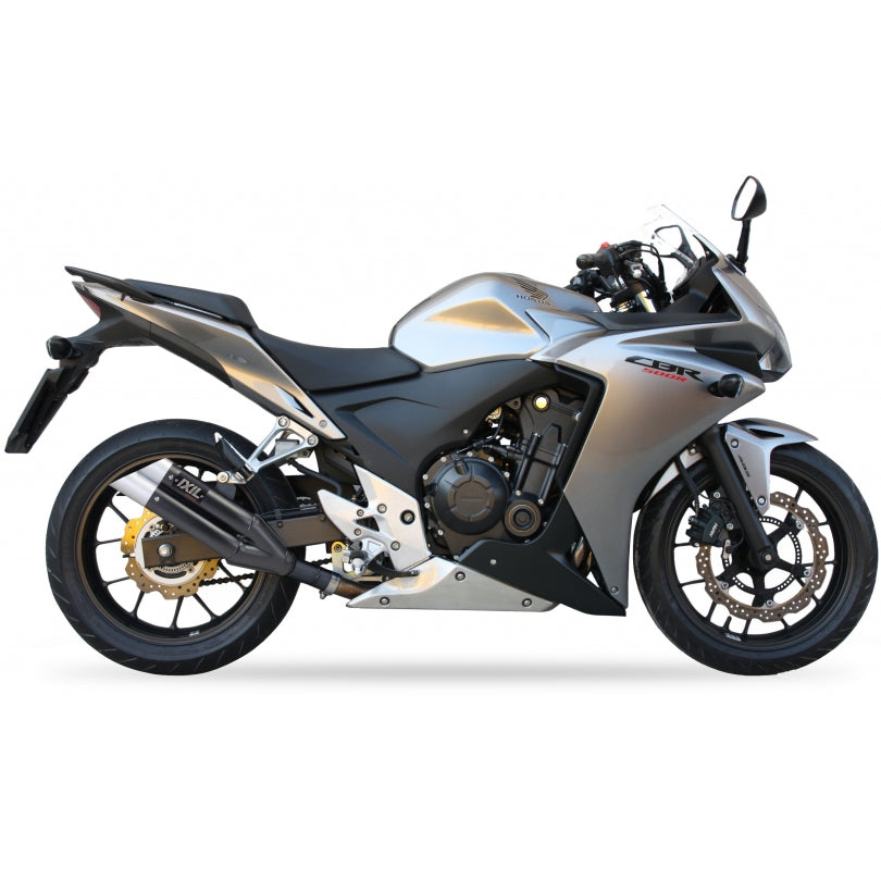Honda CB 500 X ABS (PC 46) [2013-2016] - Hyperlow silencer stainless steel black / end cap aluminum -