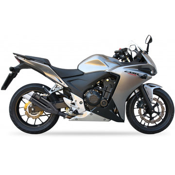 Honda CB 500 F ABS PC45 [2013-2015] - Hyperlow Endtopf Edelstahl schwarz / Endkappe Aluminium - XH6333XB