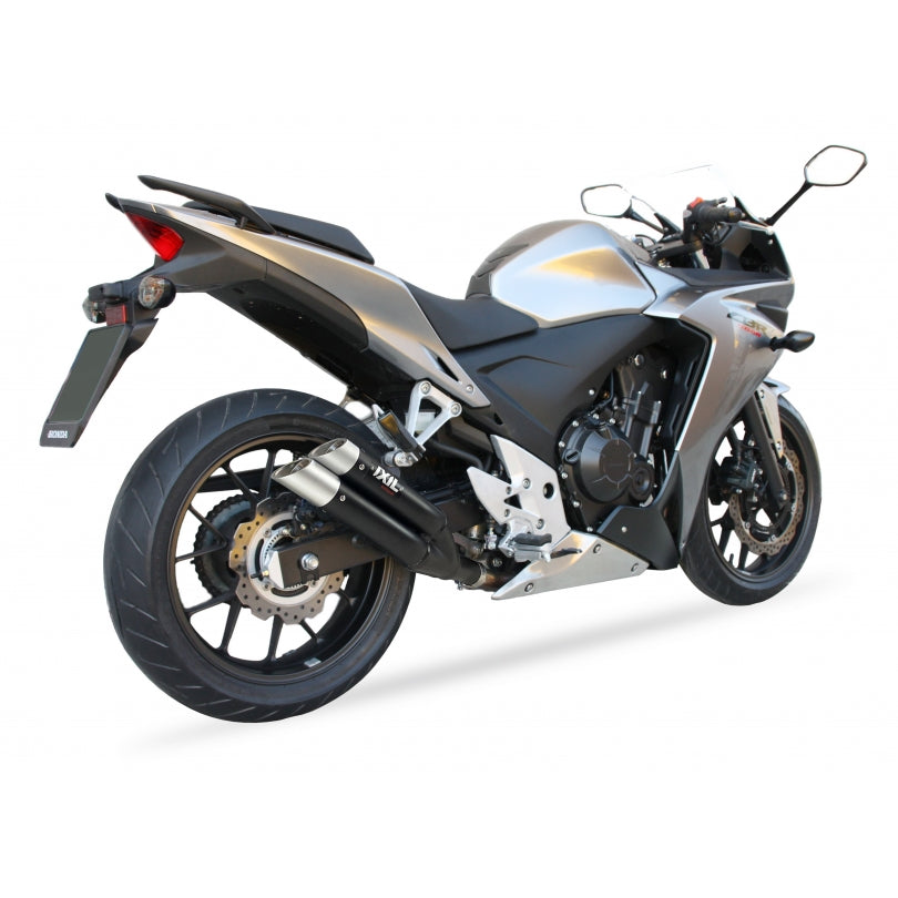 Honda CB 500 X (PC 46) [2013-2015] - Hyperlow Endtopf Edelstahl schwarz / Endkappe Aluminium - XH6333XB