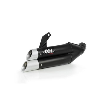Kawasaki Z 300 [IXIL] - Hyperlow silencer stainless steel black / end cap aluminum - XK7336XB