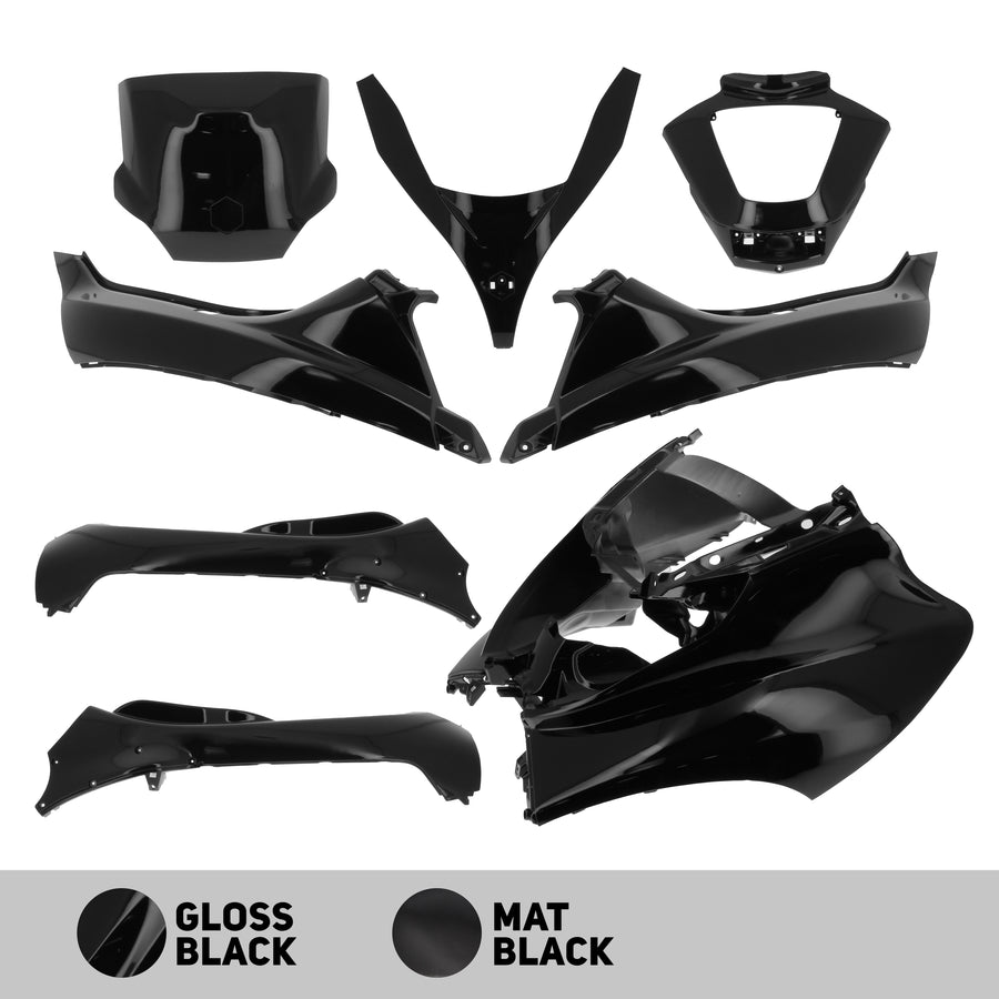 Piaggio MP 3 400 IE LT Touring (M 591) [2011] - Verkleidungskit Glänzend Schwarz - Piaggio MP3 125/250/300 (11–14) 400 (08–11) 500 (11–13)