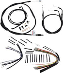 harley davidson flst [BURLY BRAND] - Complete Black Vinyl Handlebar Cable/Line Kit for Ape Hanger-1