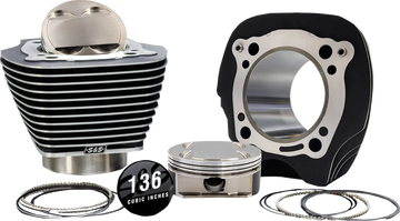 Harley-Davidson FLHTCUTG 1868 Tri Glide Ultra 114 [2025] - 132" Hochverdichtungs- / 136" Big Bore Kit – Oberfläche: Hervorgehobene Lamellen, Black Granite – Merkmal: 0,00 cm³ Kuppelvolumen – Bild 1