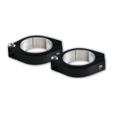 CNC Schellen-Set – 2 Distanzringe Ø 35mm, 2 Schellen, Ø 35+37mm, Alu, schwarz