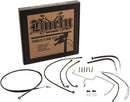 harley davidson flhrxs [BURLY BRAND] - Complete Black Vinyl Handlebar Cable/Line Kit for Ape Hanger-2