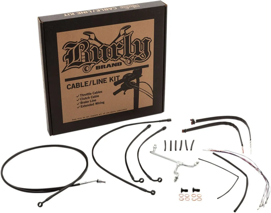 harley davidson flhrxs [BURLY BRAND] - Complete stainless steel handlebar cable/brake line kit