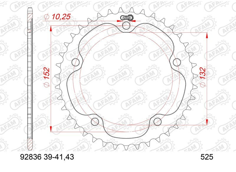 MV Agusta Turismo Veloce 800 Lusso [2021-2023] - Kettenkit 525XSR2 16/39 Super-verstärkt - Standard Kettenrad