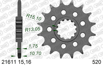 Yamaha MT-07 [2025-2026] - Kettenkit 520XSR 16/43-108 - Standard Kettenrad