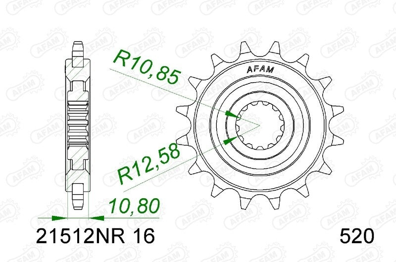 Yamaha XJ 6 F Diversion (RJ 19) [2010-2012] - Kettenkit 520 XSR4 - 16/46-118 - Standard Kettenrad Stahl