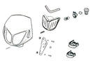 Derbi Senda R X-Race Trail '05 - '10 50 2T D50B0 - headlight mask double optics
