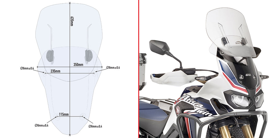 HONDA CRF 1000 L AFRICA TW [2018-2019] - Specific sliding windshield