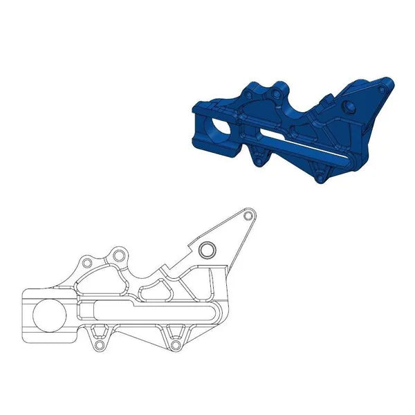 Ktm Xc 525 [2004-2007] - Versatzhalterung für OEM-Bremssattel – Oberfläche: Blau – Bild 2