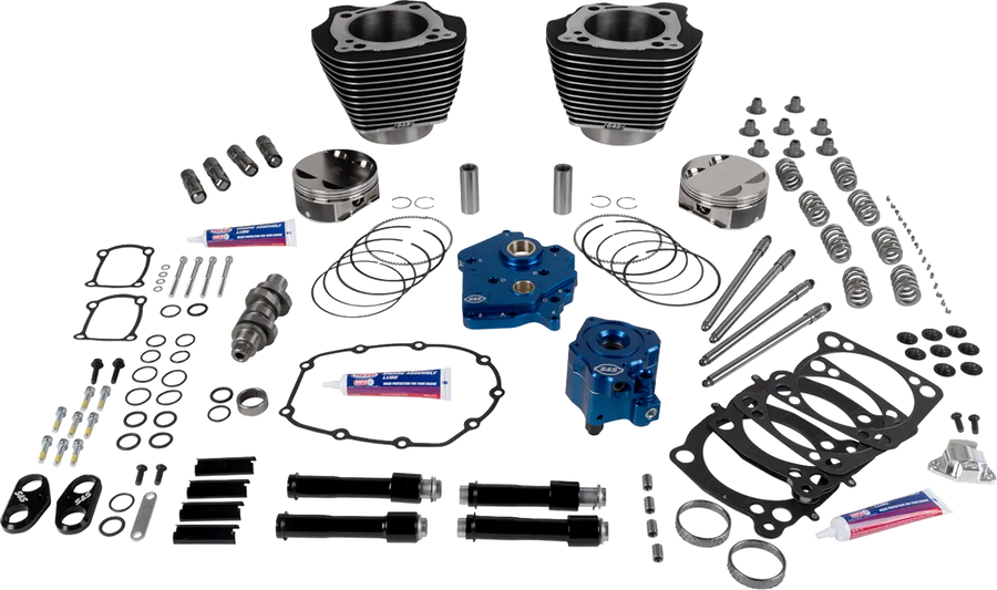 Harley-Davidson FLHCS 1923 Softail Heritage Classic 117 [2026] - 129" Power Package Motorleistungs-Kit – Oberfläche: Schwarz, Hervorgehobene Lamellen – Merkmal: Schwarze Stößelstangenrohre – Bild 1