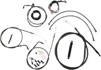 Harley Davidson Fxsbse [LA CHOPPERS] – Komplettes Midnight geflochtenes Lenkerzug-/Bremsleitungs-Kit