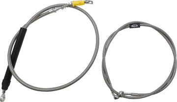 harley davidson flfb [LA CHOPPERS] - Complete stainless steel handlebar cable/brake line set with braid