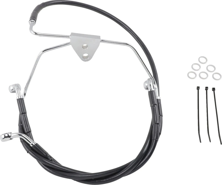 harley davidson flhtc [DRAG SPECIALTIES] - Extended Black Vinyl Brake Line Kit