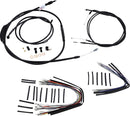 harley davidson fxst [BURLY BRAND] - Complete Black Vinyl Handlebar Cable/Line Kit for Ape Hangers-1
