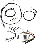 harley davidson flstc [BURLY BRAND] - Complete Black Vinyl Handlebar Cable/Line Kit for Ape Hanger-2