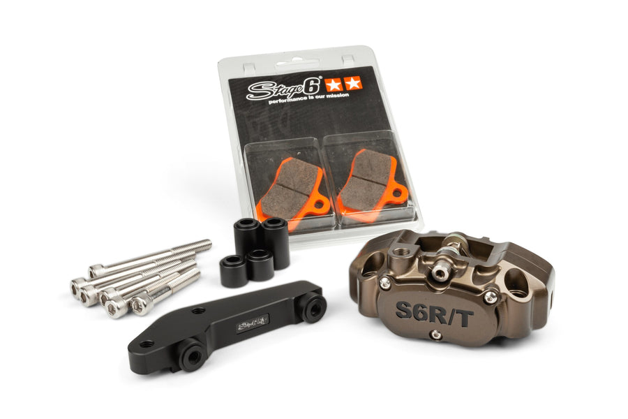 MBK Nitro 50 2T LC [2000–] - 4-Kolben-Bremssattel mit Adapter eloxiert