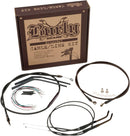 harley davidson fxdwg [BURLY BRAND] - Complete Black Vinyl Handlebar Cable/Line Kit for Ape Hangers-2