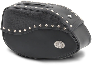 Motorcycle bag [Hepco & Becker] - leather Ivory black left - tube pannier holder