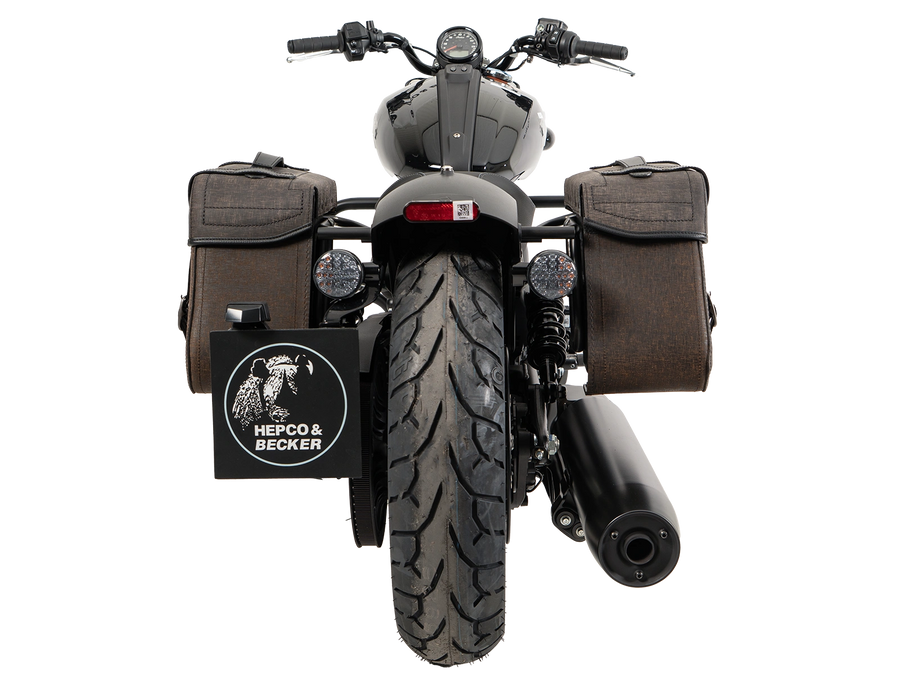 Indian Sport Scout [2025-2026] - Set: Ledertaschenhalter Cutout schwarz inkl. Rugged Ledertaschen braun